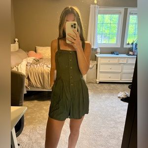 Hollister army green romper